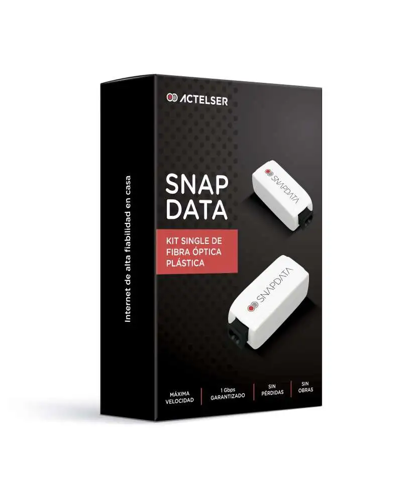 El kit Snap Data de fibra óptica plástica single.